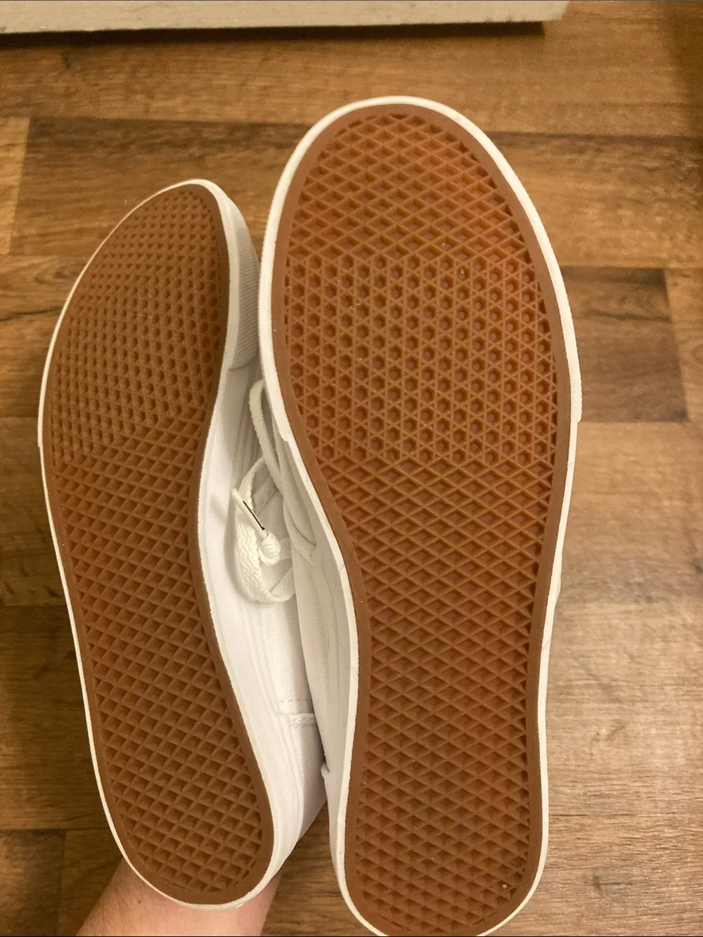 Vans Women's White Canvas Lace-Up Flats